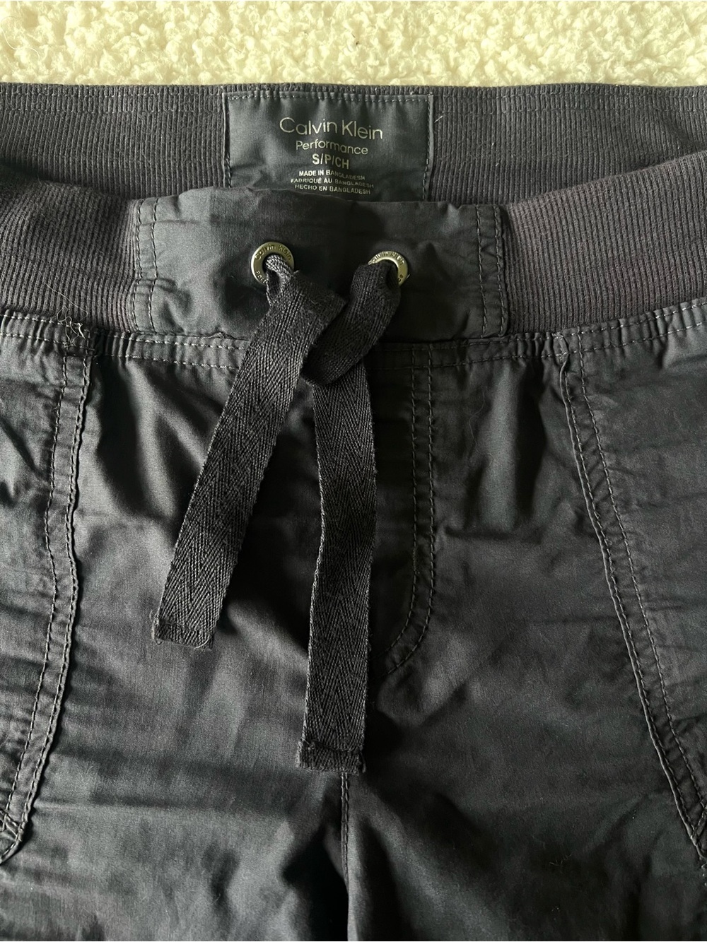 Calvin Klein Performance Blue Grey Cropped Drawstring Capris- S - Picture 2 of 7